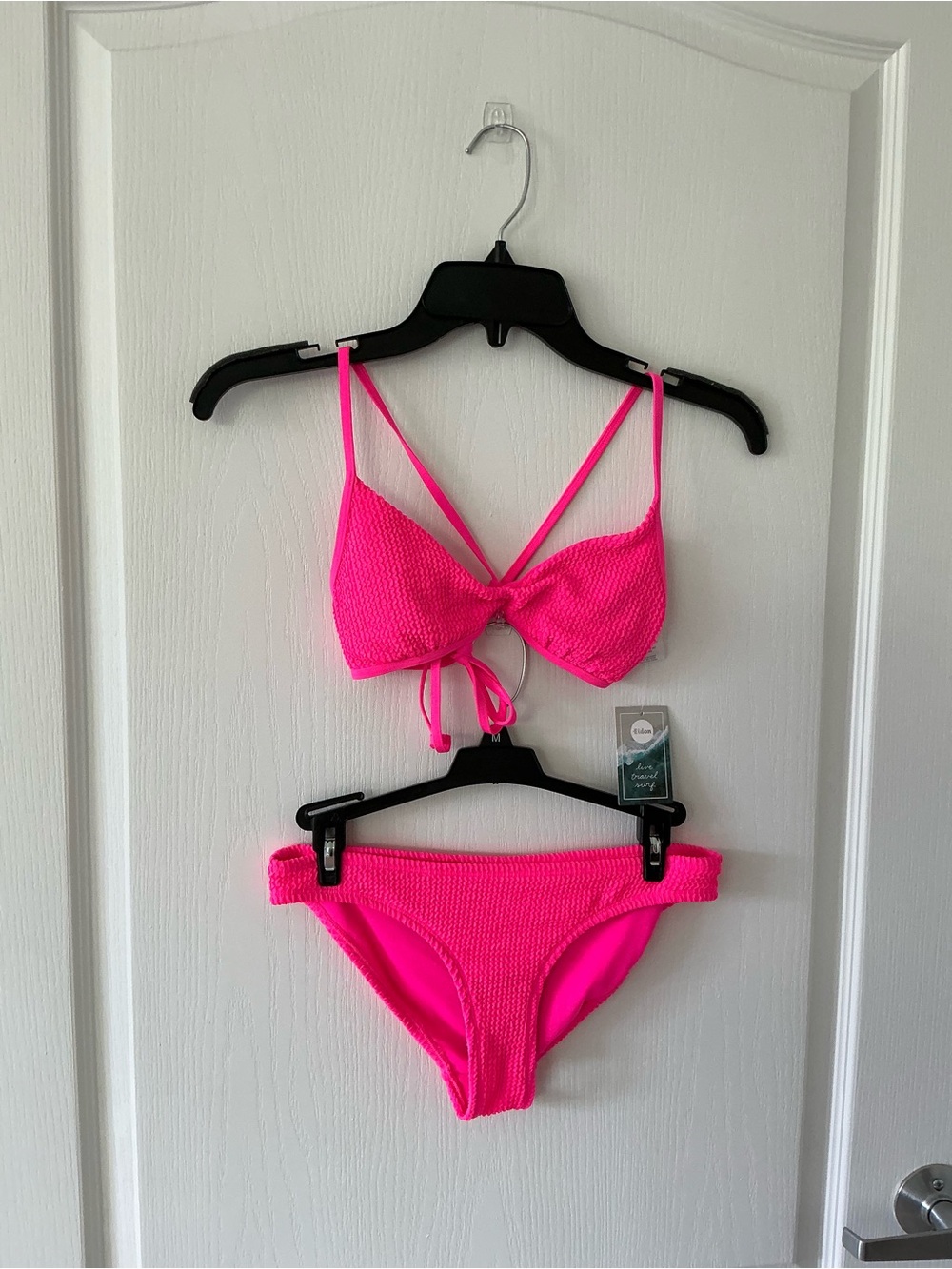 NWT Eidon Sporty Surf Beach Volley Ribbon Texture Bikini Two-Piece Set